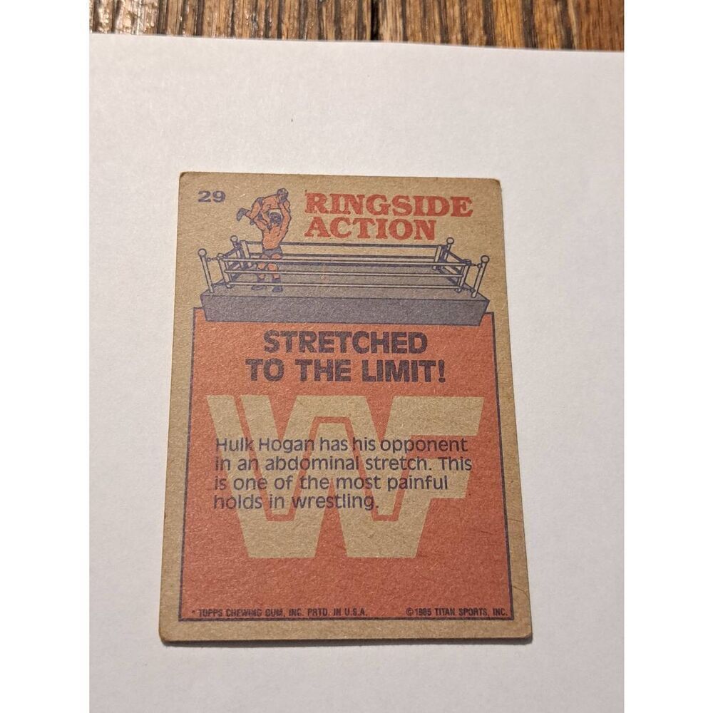 Vintage 1985 WWF Hulk Hogan Ringside Action Trading Card 29 Topps WWE Wrestling - Picture 6 of 6